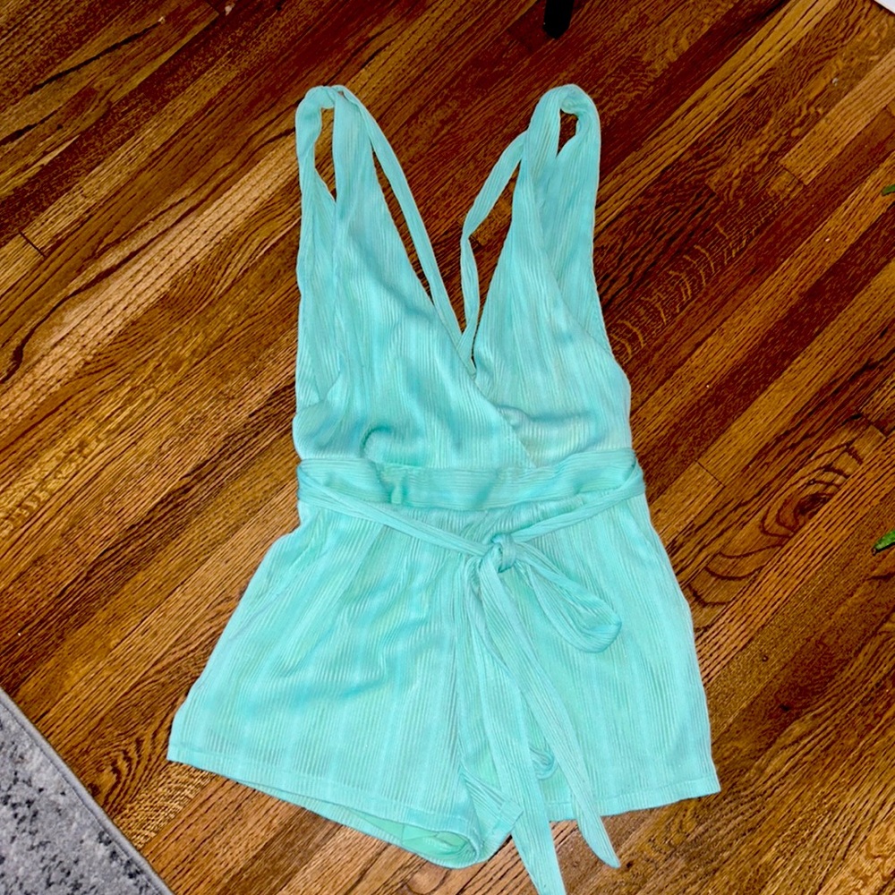 Sabo Skirt Mint Green Romper (with pockets!)